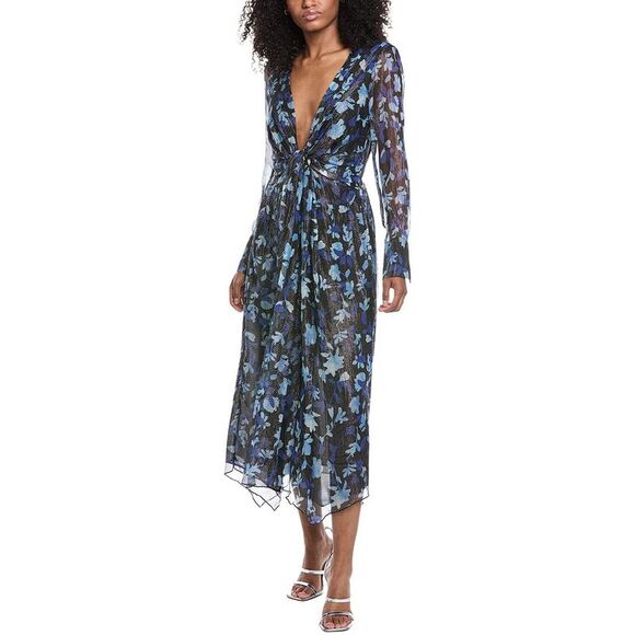 Ramy Brook Dresses & Skirts - Ramy Brook Womens  Tatia Silk-Blend Midi Dress, Blue